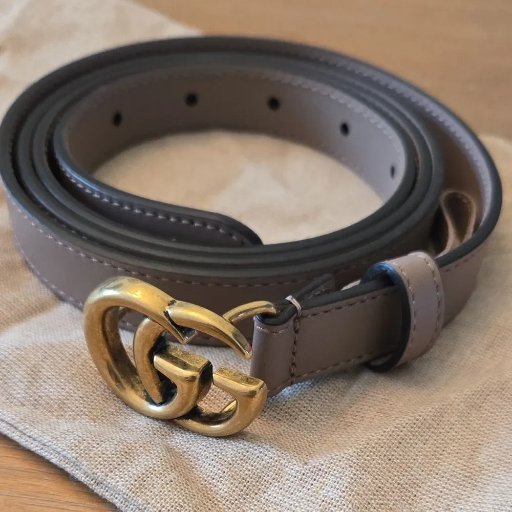 Gucci | Accessories | Authenticgucci Taupe Leather Belt With 